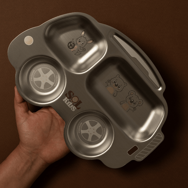 Premium Large Stainless Steel Kids Plate