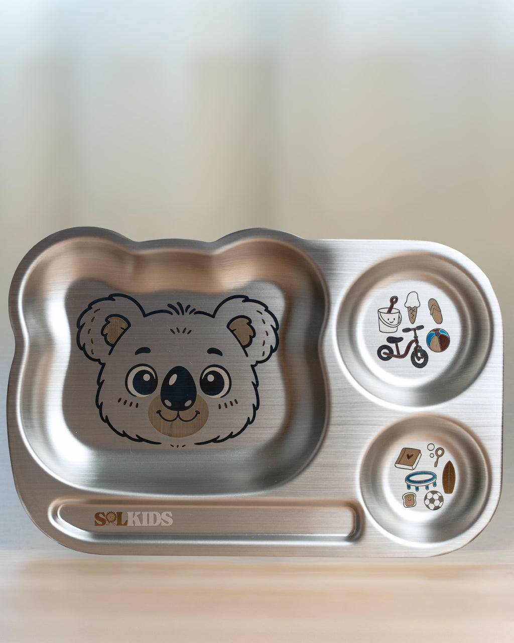 Divided Stainless Steel Kids Plate