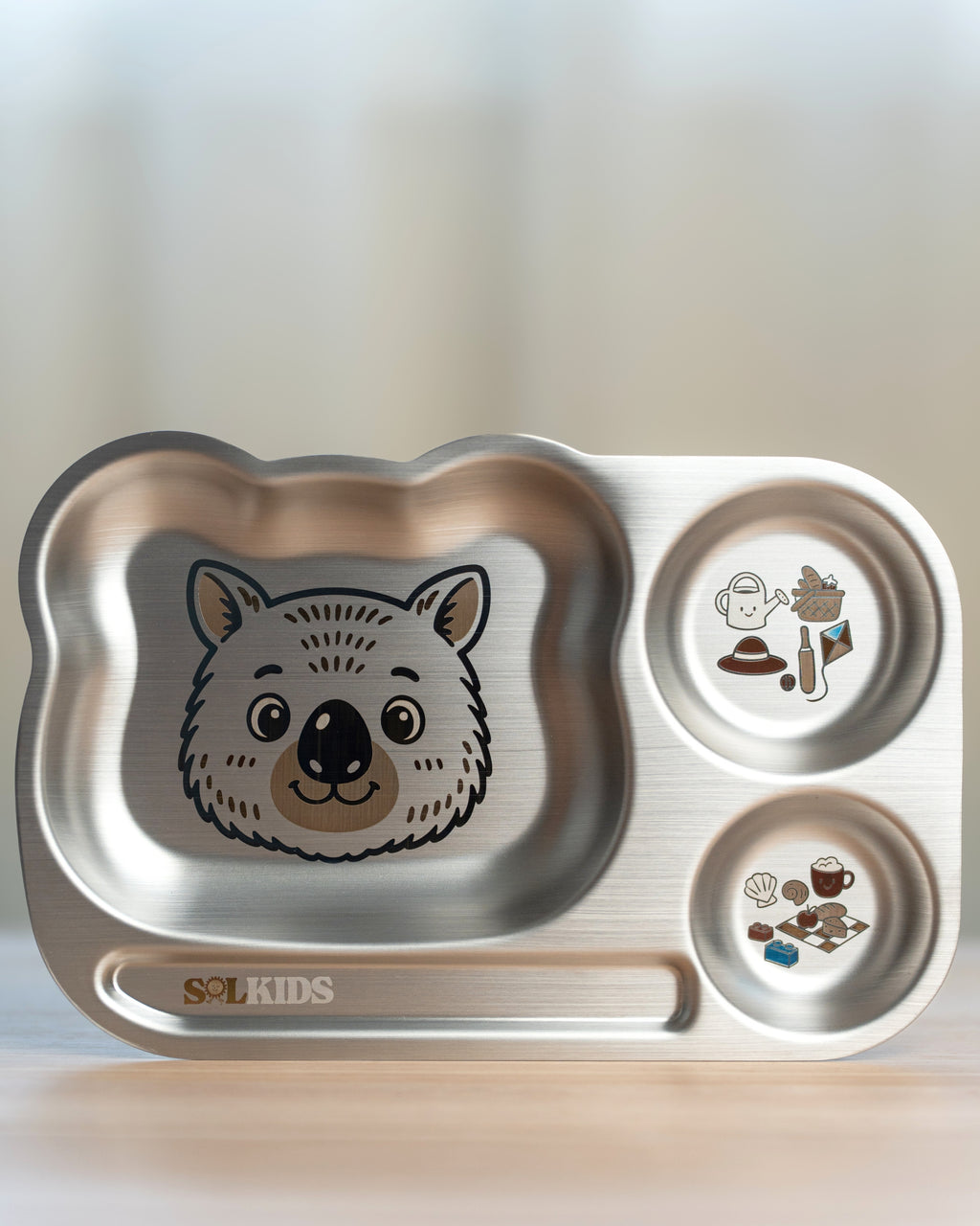 Divided Stainless Steel Kids Plate