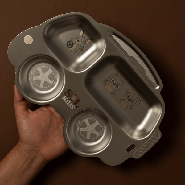 Premium Large Stainless Steel Kids Plate