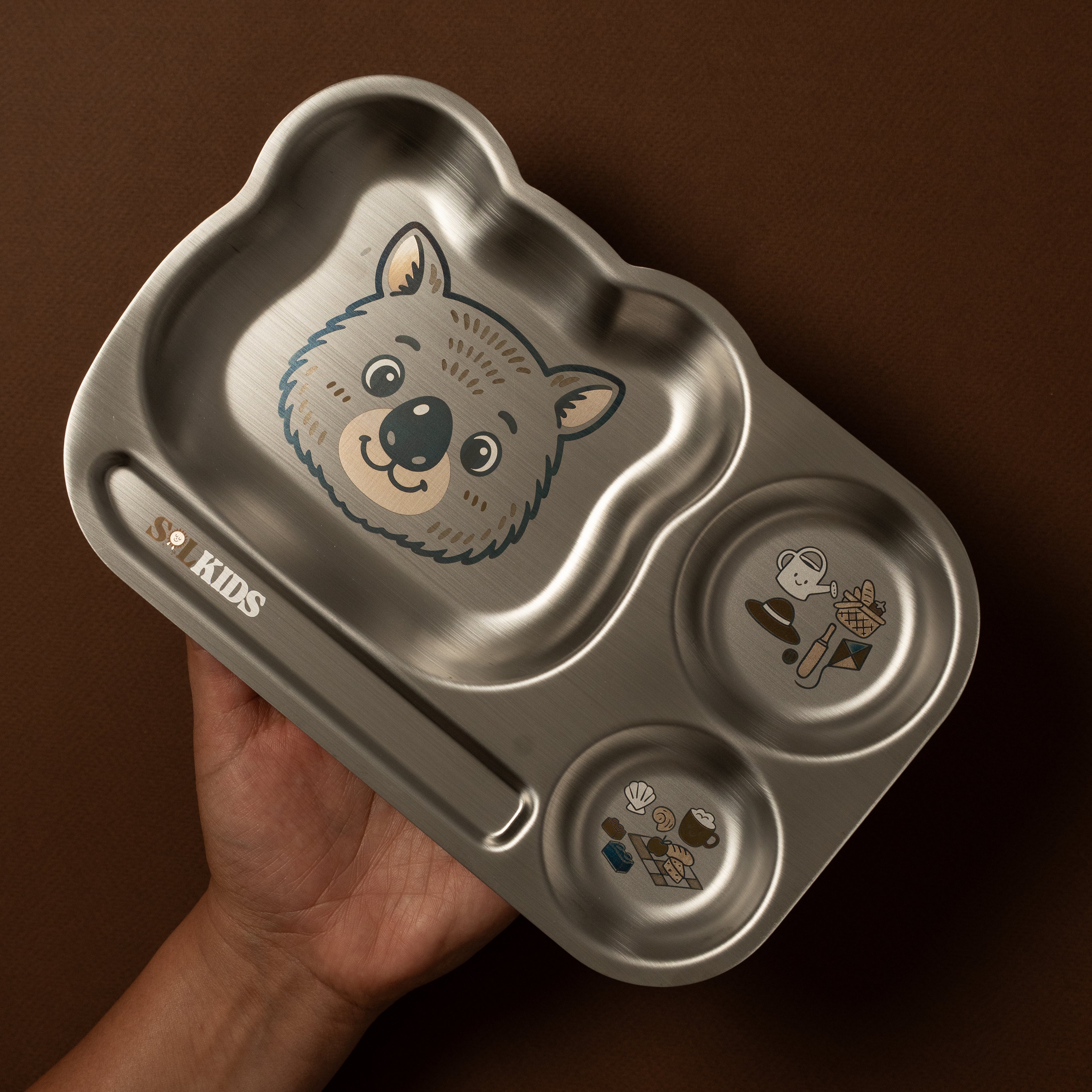 Divided Stainless Steel Kids Plate