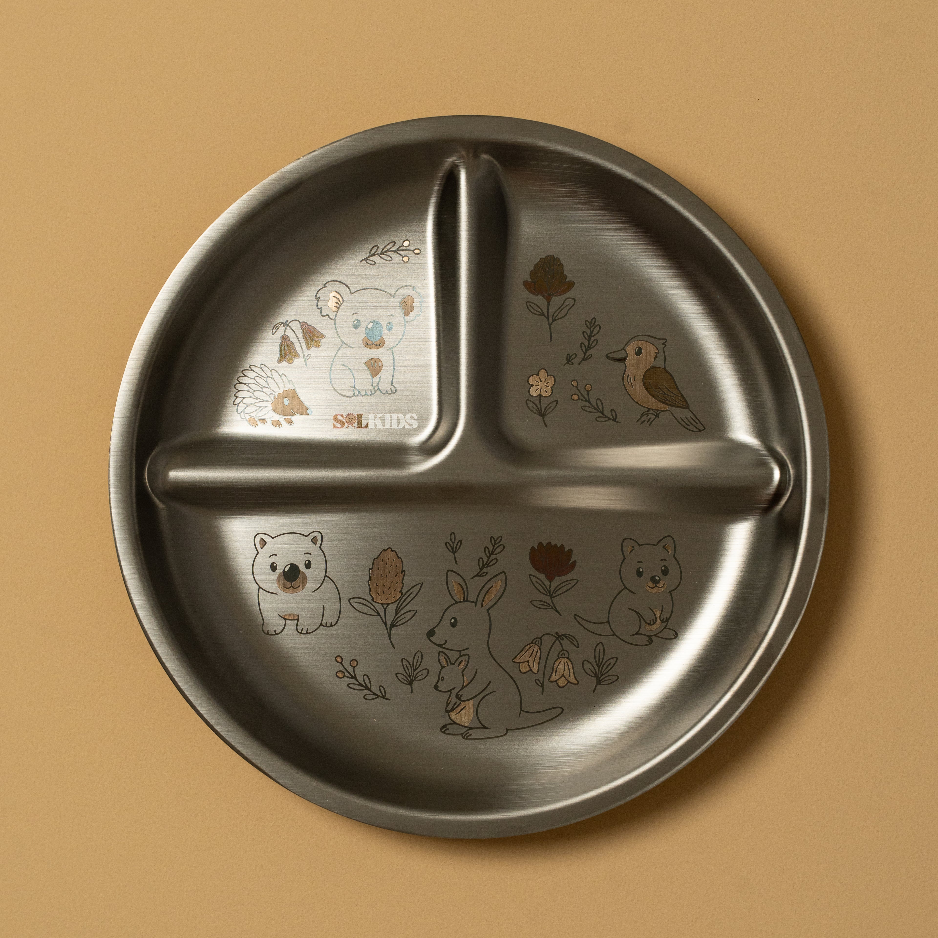 Aussie Buddies Stainless Steel Kids Plate