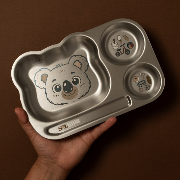 Divided Stainless Steel Kids Plate