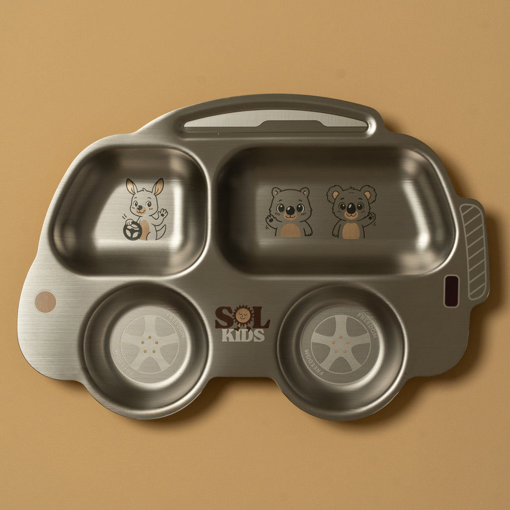 Premium Large Stainless Steel Kids Plate