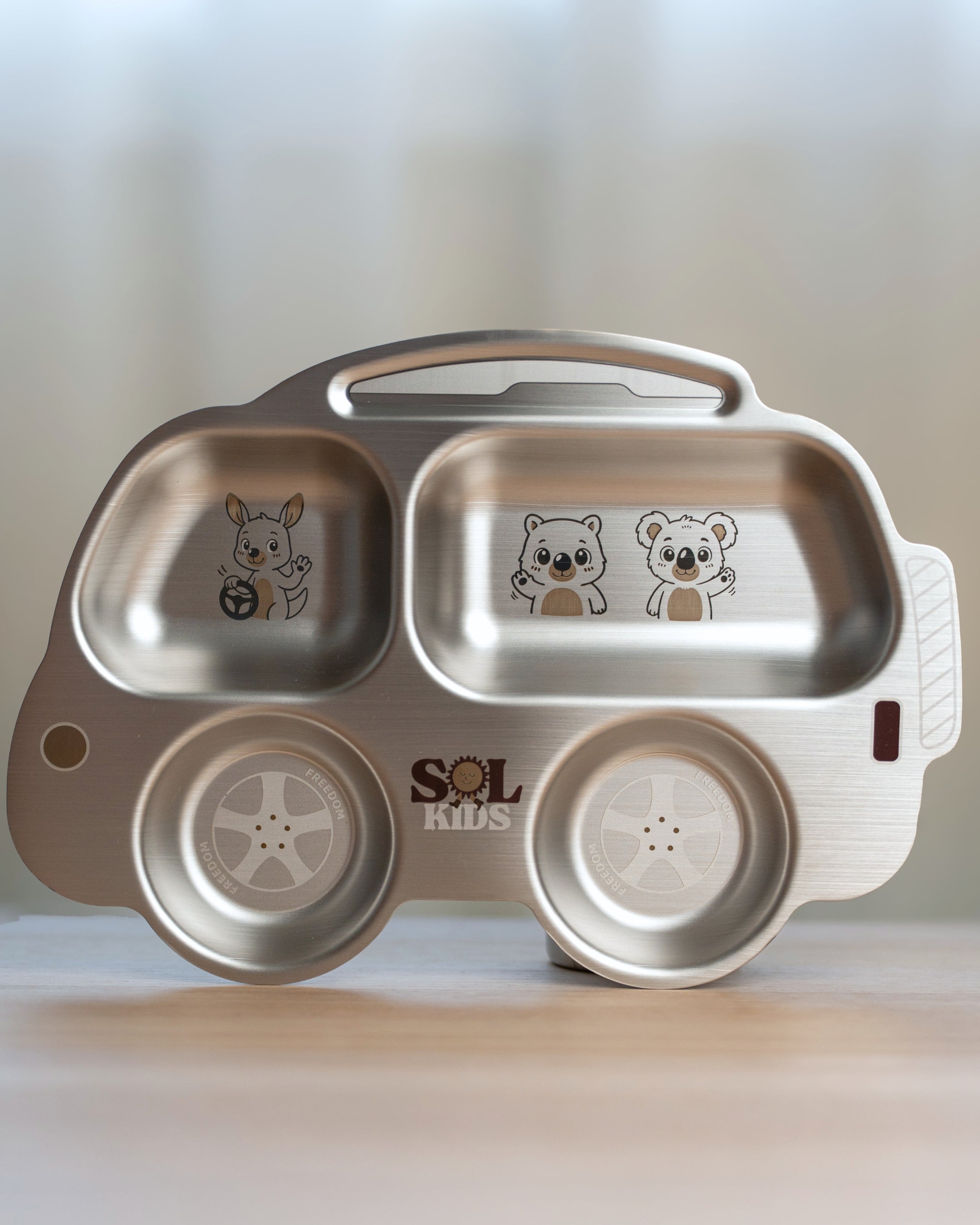 Premium Large Stainless Steel Kids Plate