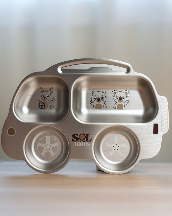 Premium Large Stainless Steel Kids Plate