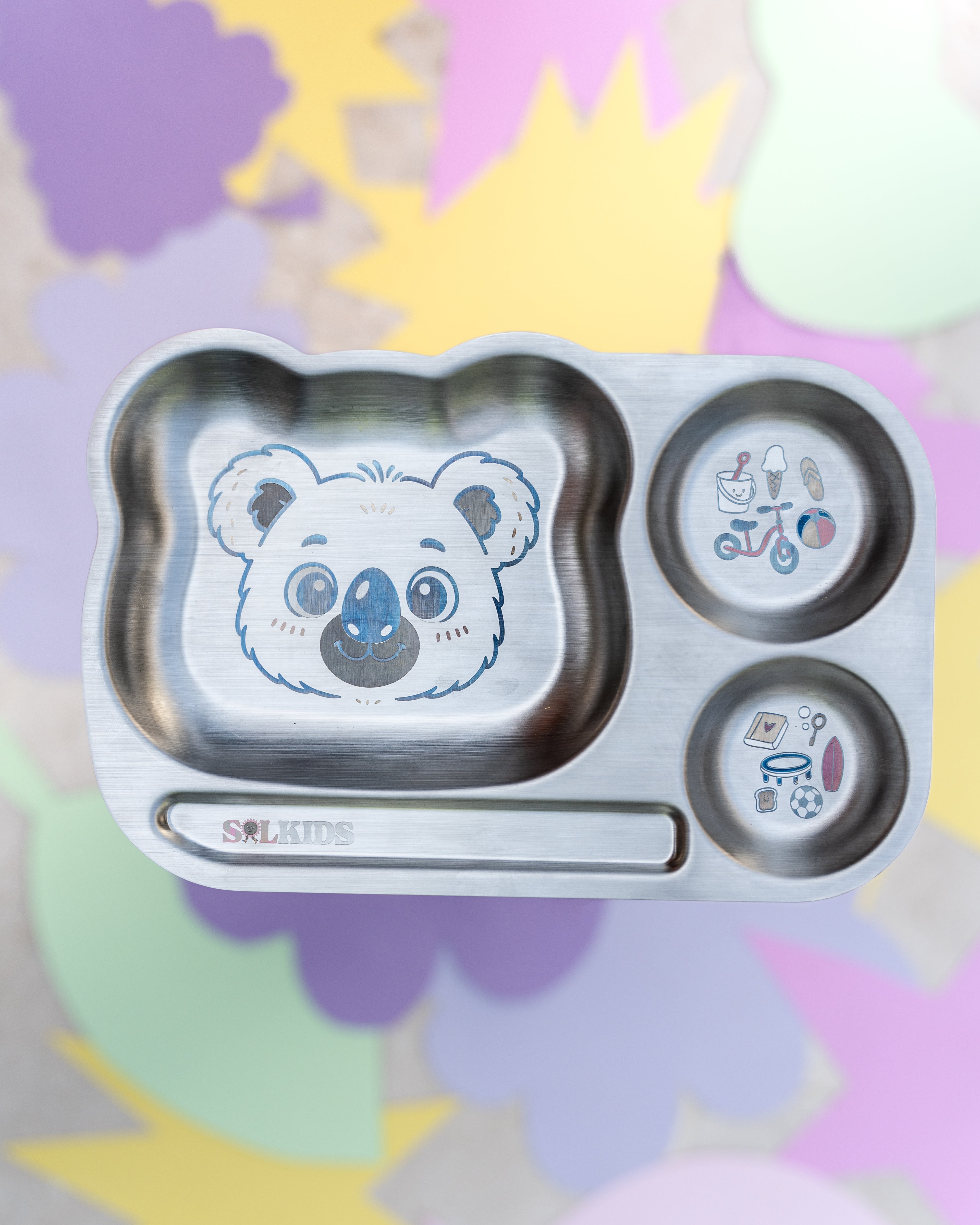 Divided Stainless Steel Kids Plate
