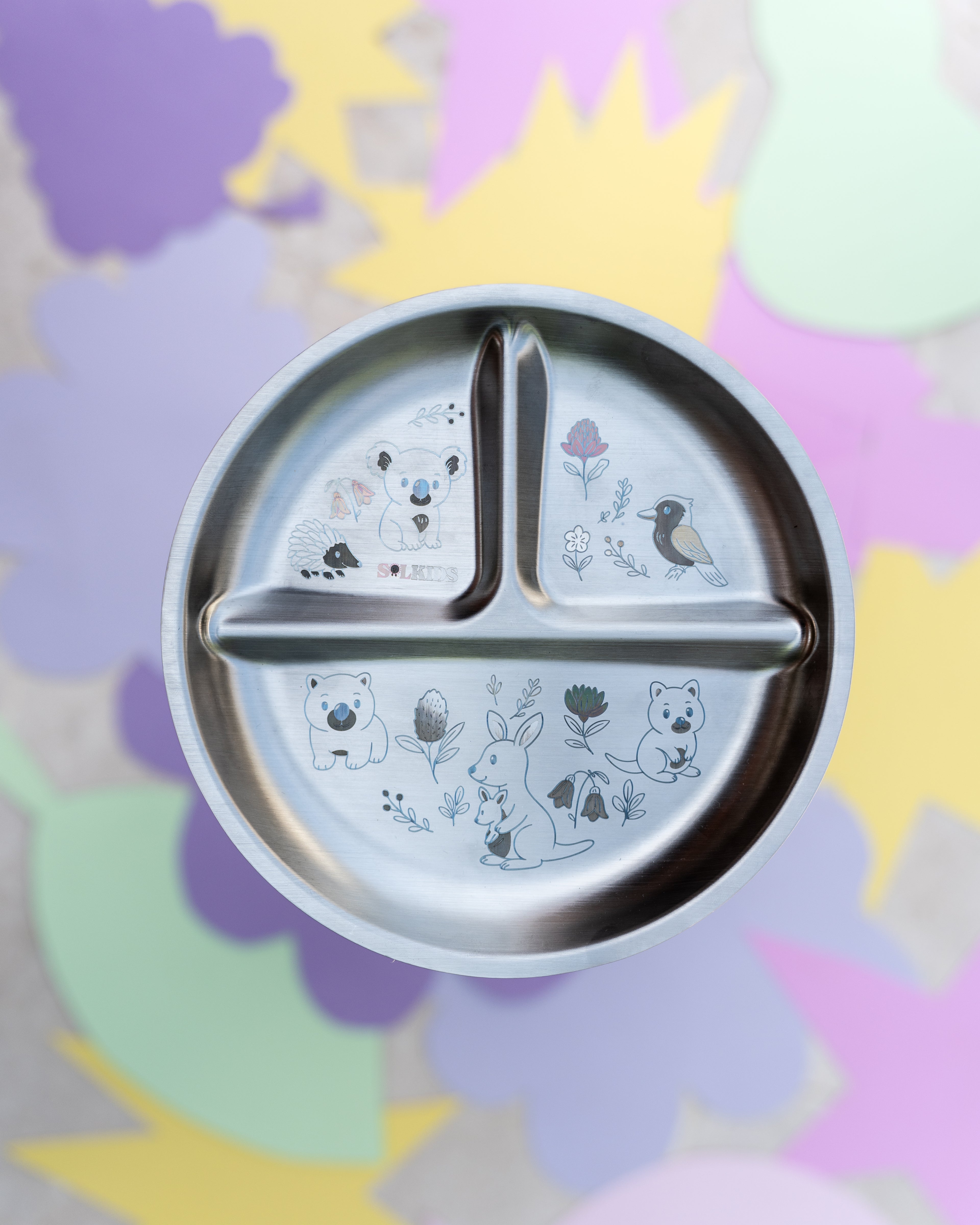 Aussie Buddies Stainless Steel Kids Plate