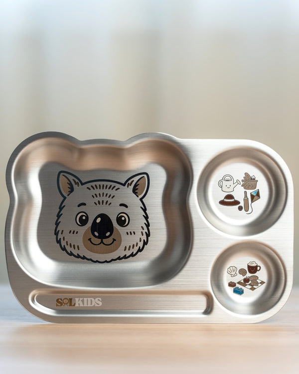 Divided Stainless Steel Kids Plate