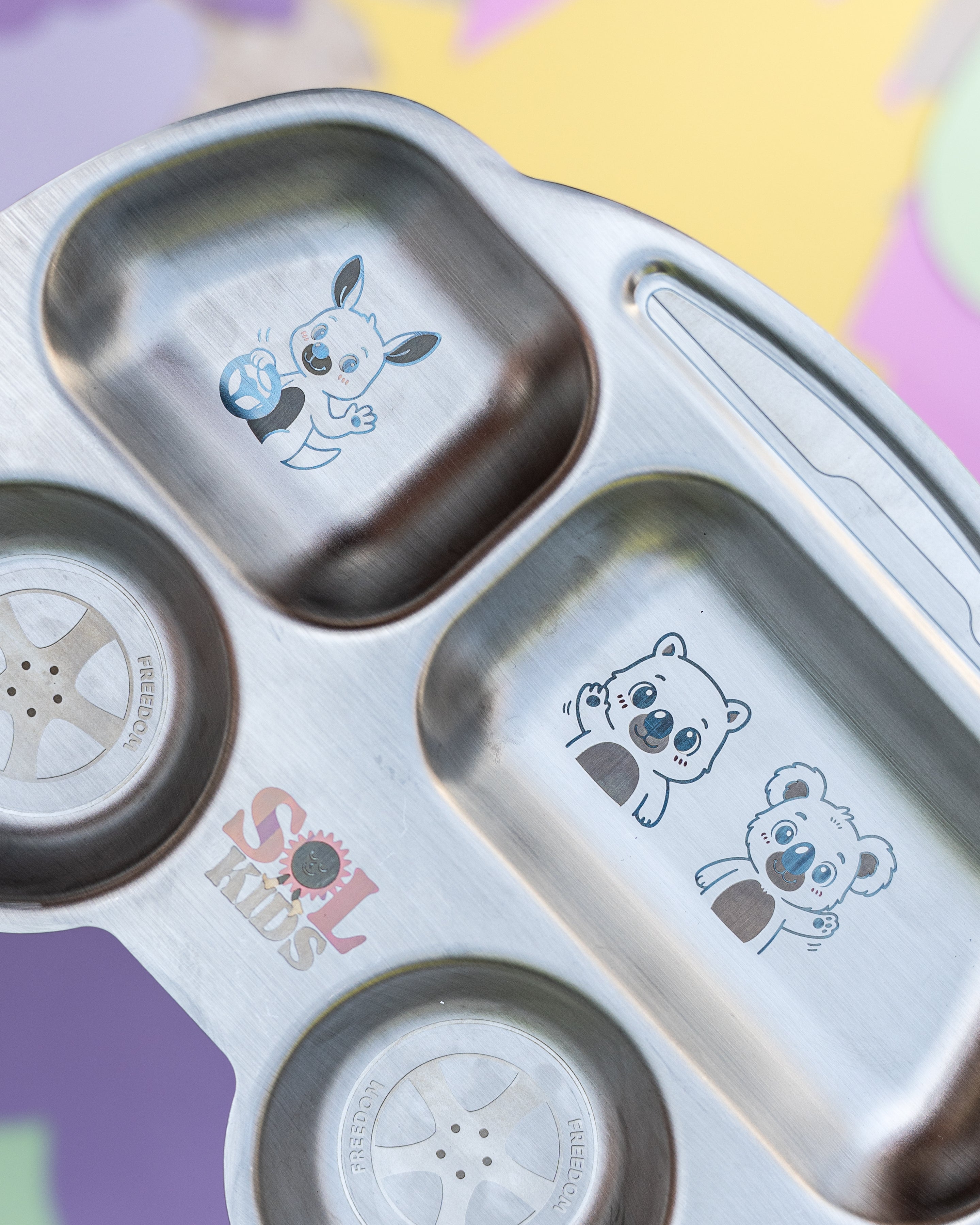 Premium Large Stainless Steel Kids Plate