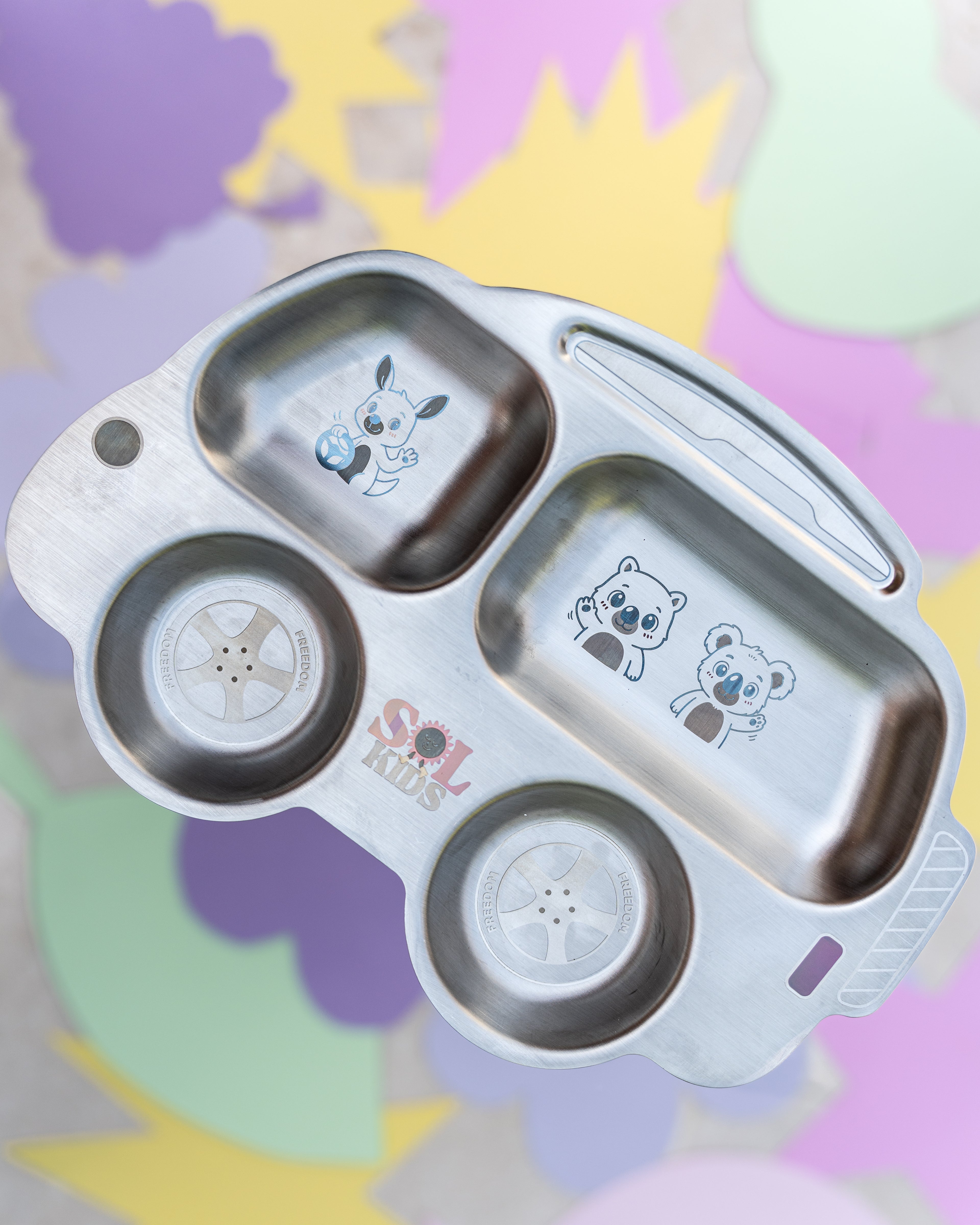 Premium Large Stainless Steel Kids Plate